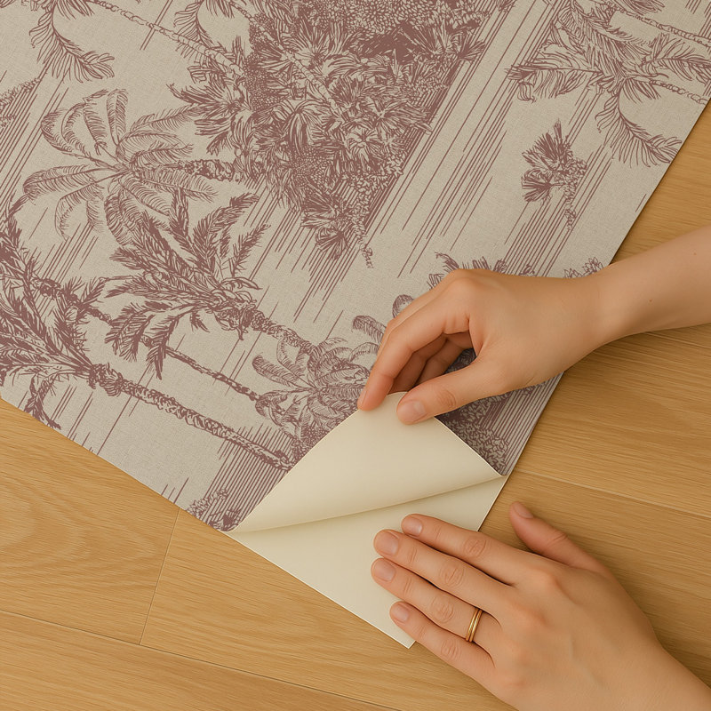 Papier peint adhésif Tropic Toile, Rouge brique