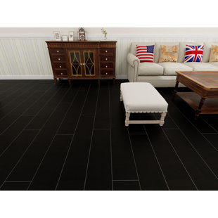 Planche en vinyle de luxe New Preserve de couleur noire 9 po x 60 po x 7 mm