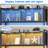 L Shaped Gaming Desk With DIY Pegboard, Home Office Computer Desk With Raised Display Stand, 2 Drawers And LED Glass Cabinets, Corner Desk With Printer Desktop&Power Outlet, Black