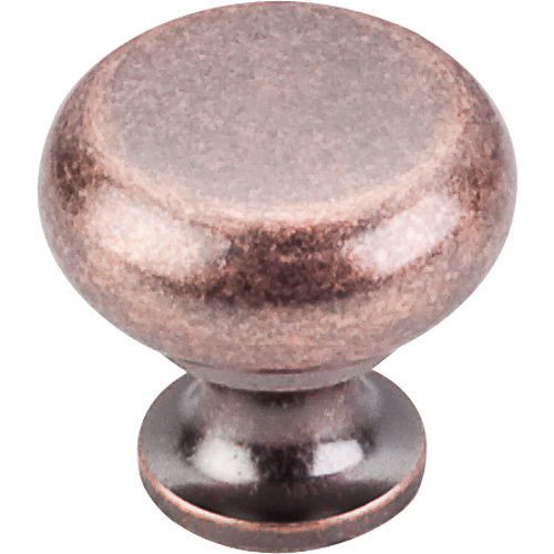 Flat Faced 1 1/4" Diameter Round Knob, Antique Copper