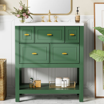 Meuble-lavabo simple 30 po avec plateau en résine Takirah