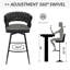 Ensemble de 2 tabourets de bar en cuir technique tressé de 71 cm (28 po), tabourets de bar sans pieds réglables, chaises d'îlot de cuisine pivotantes à 360°, tabourets de comptoir rembourrés avec accoudoirs et repose-pieds.-811283118