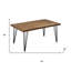 Table de salle à manger de 63 po en bois et métal brun et noir