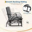 Fauteuil oscillant de patio - Fauteuil oscillant d'extérieur avec coussin amovible, structure en métal robuste, accoudoir incurvé