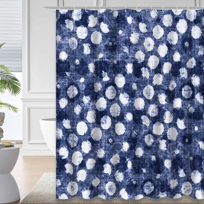 Rideau de douche Dots Washed, L 72 po x l 78 po