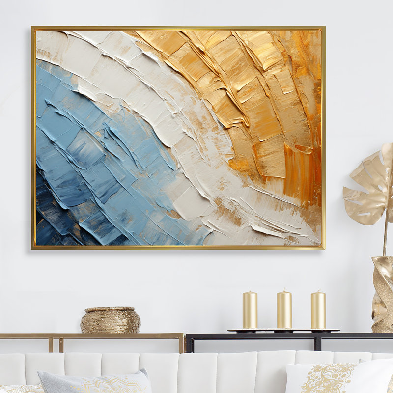 " Minimalism Chasing Rainbows ", Gold Floater Framed, 30" H x 40" W x 1.5" D