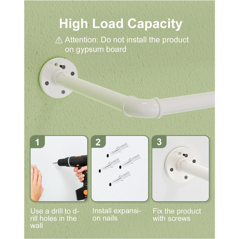 47cm Wall Mounted Clothes Rack, White