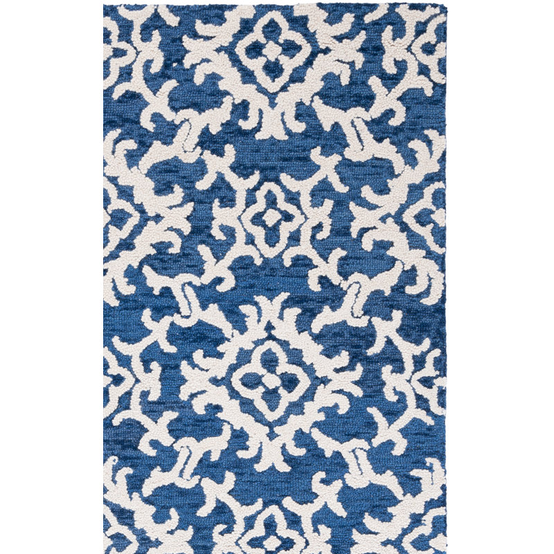 Vicksburg Blossom 104 Area Rug In Navy / Ivory, Runner 2'3" x 8'