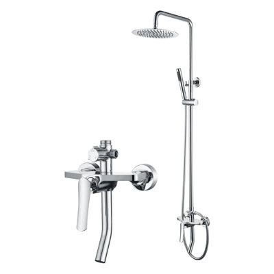 Outdoor Shower Kit, Chrome Finish, SS304 Handheld, 3-Function High Pressure