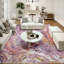 Tapis rose / mauve à motif abstrait tissé à la machine-201971576