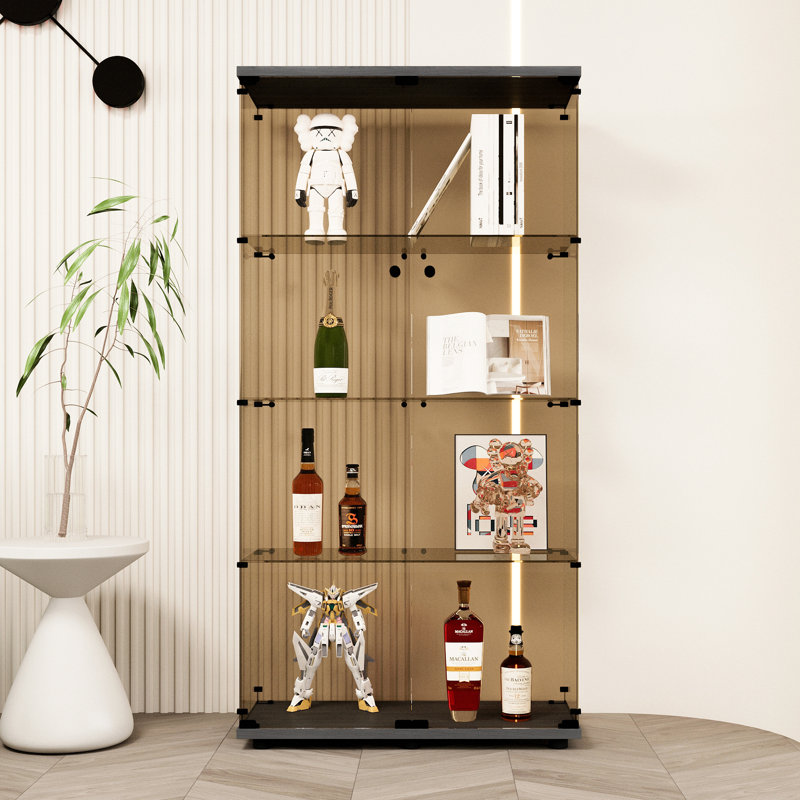 Vitrine à deux portes Tawny avec 4 tablettes et porte