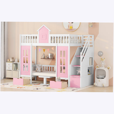 Henslie Kids Twin Over Twin Bunk Bed