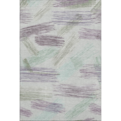 Premium Machine Washable Mehara AMF1696 Stripes Rug
