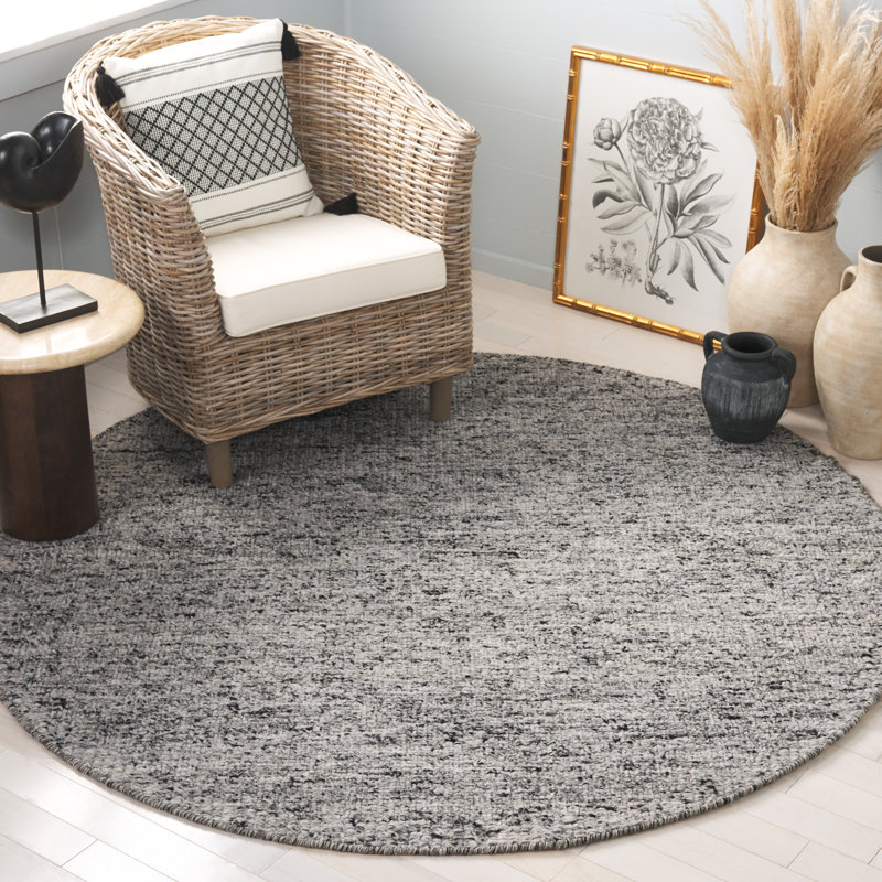 Mirage 775 Area Rug In Grey / Black, Rond 6 pi