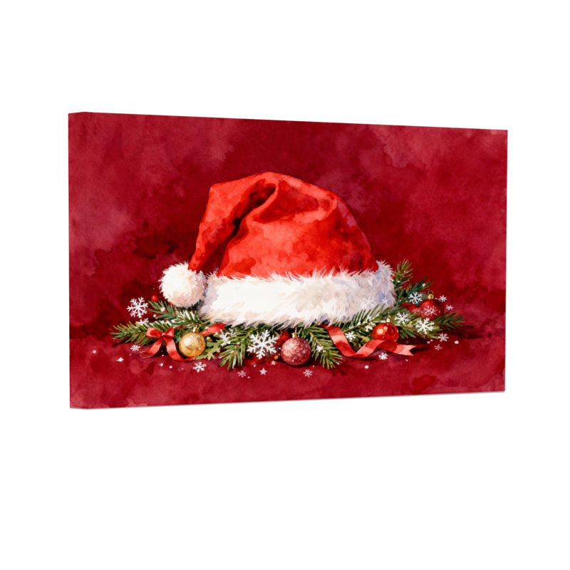 Chapeau de père Noël avec décorations de Noël, H 12 po x l 18 po