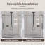 Porte de douche coulissante simple sans cadre de 44 à 48 po de hauteur H 76 po - Verre trempé transparent de 5/16 po (8 mm), conception de dérivation avec finition noir mat