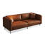 Causeuse-coussin modulaire en cuir véritable brun-1019174942-1019174940