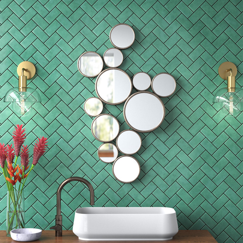 Calcott Metal Flat Wall Mirror, 47 cm H x 67 cm W, Silver