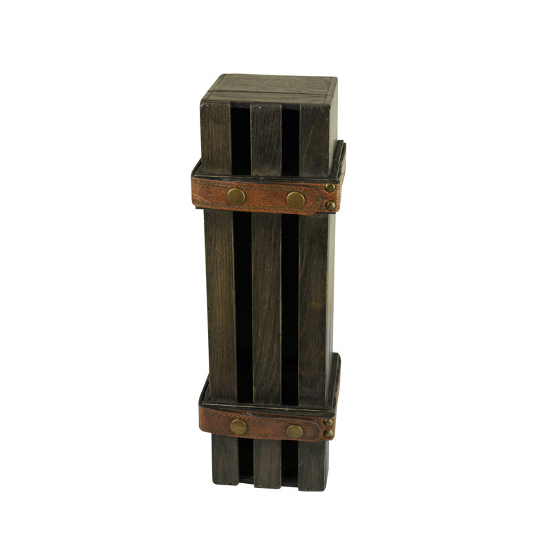 Porte-bouteilles en bois de grange, H 4,75 po x l 14,25 po x P 4,75 po