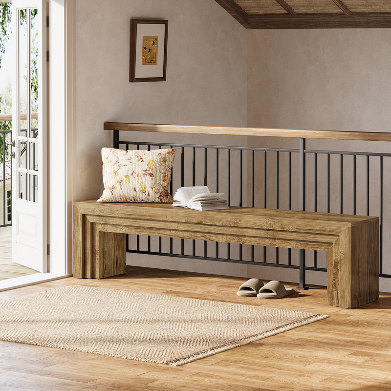 Banc d'entrée extra long 71 ", Brun