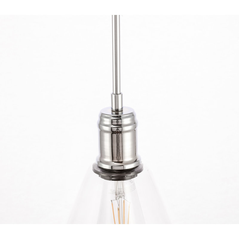 Luminaire suspendu conique à 1 lumière Sturm, H 12,3 po x l 10 po x p 10 po, Chrome