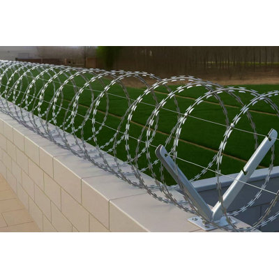 Razor Wire Bracket - Barb Wire Extension Bracket - Galvanized V Bracket - Roll Concertina Garden Fence Wire Bracket - 1 Pair