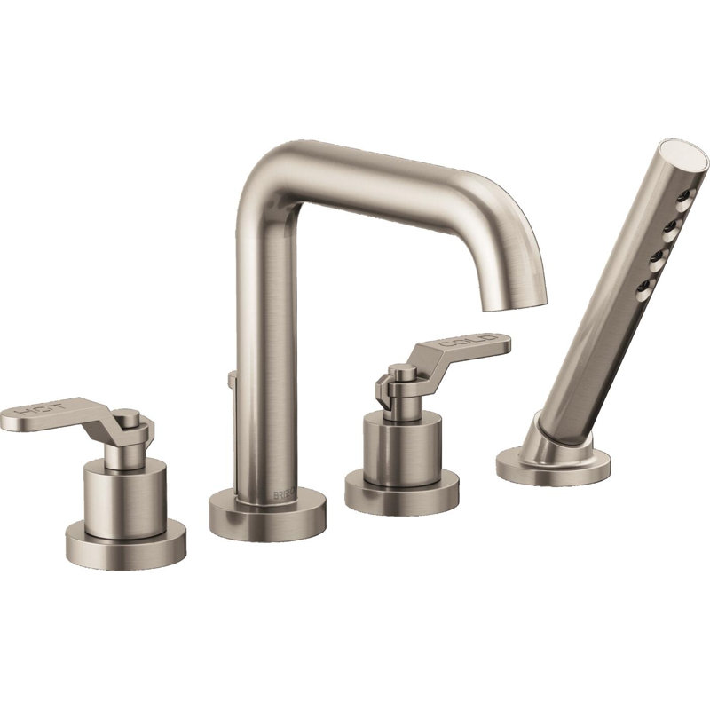 Litze® Roman Tub Faucet, Luxe Nickel, Industrial Lever