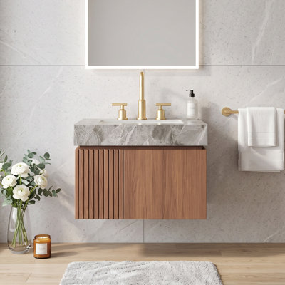 Wall Mounted Single Vanity Bathroom Vanity With Top