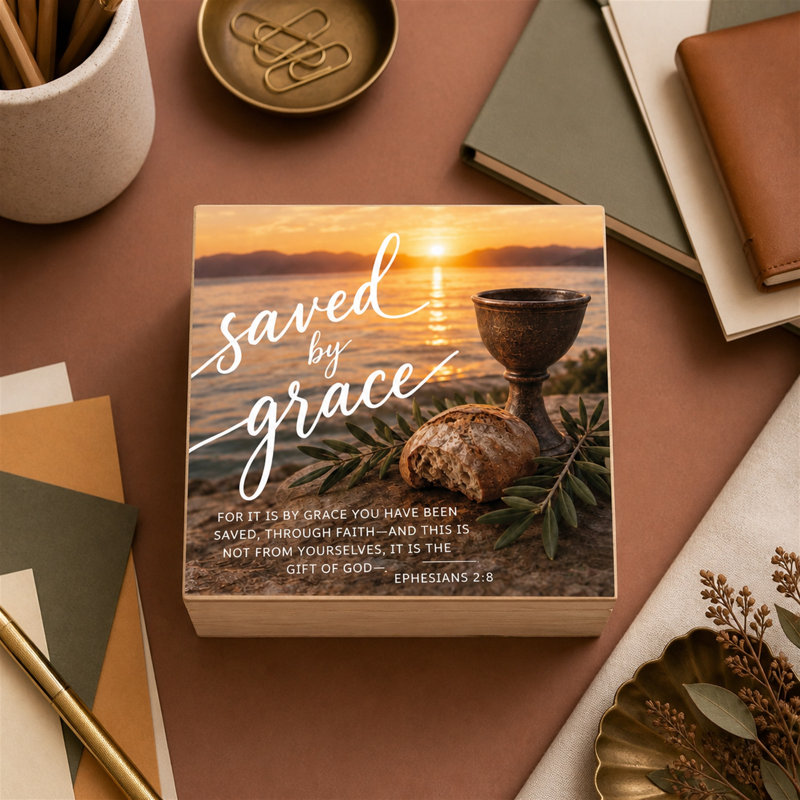 Keepsake Box Saved By Grace MDF 4x4