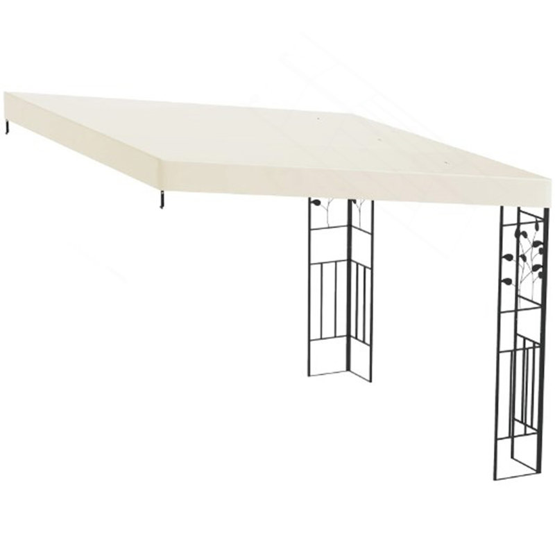 Metal Patio Canopy With Drainage Holes, Outdoor Pergola Canopy, For Backyard, Garden, Cream
