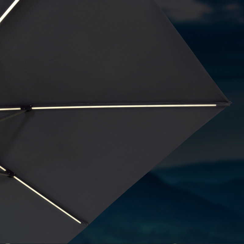 3m Square Cantilever Parasol, Grey