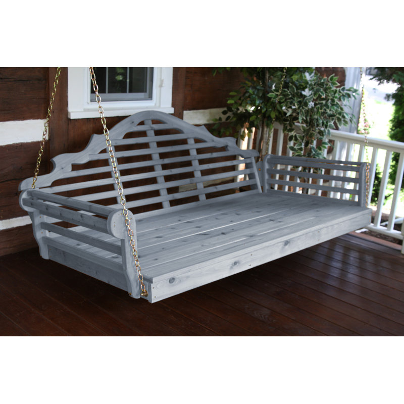 Elfetie 5 Person Cedar Porch Swing, Gray