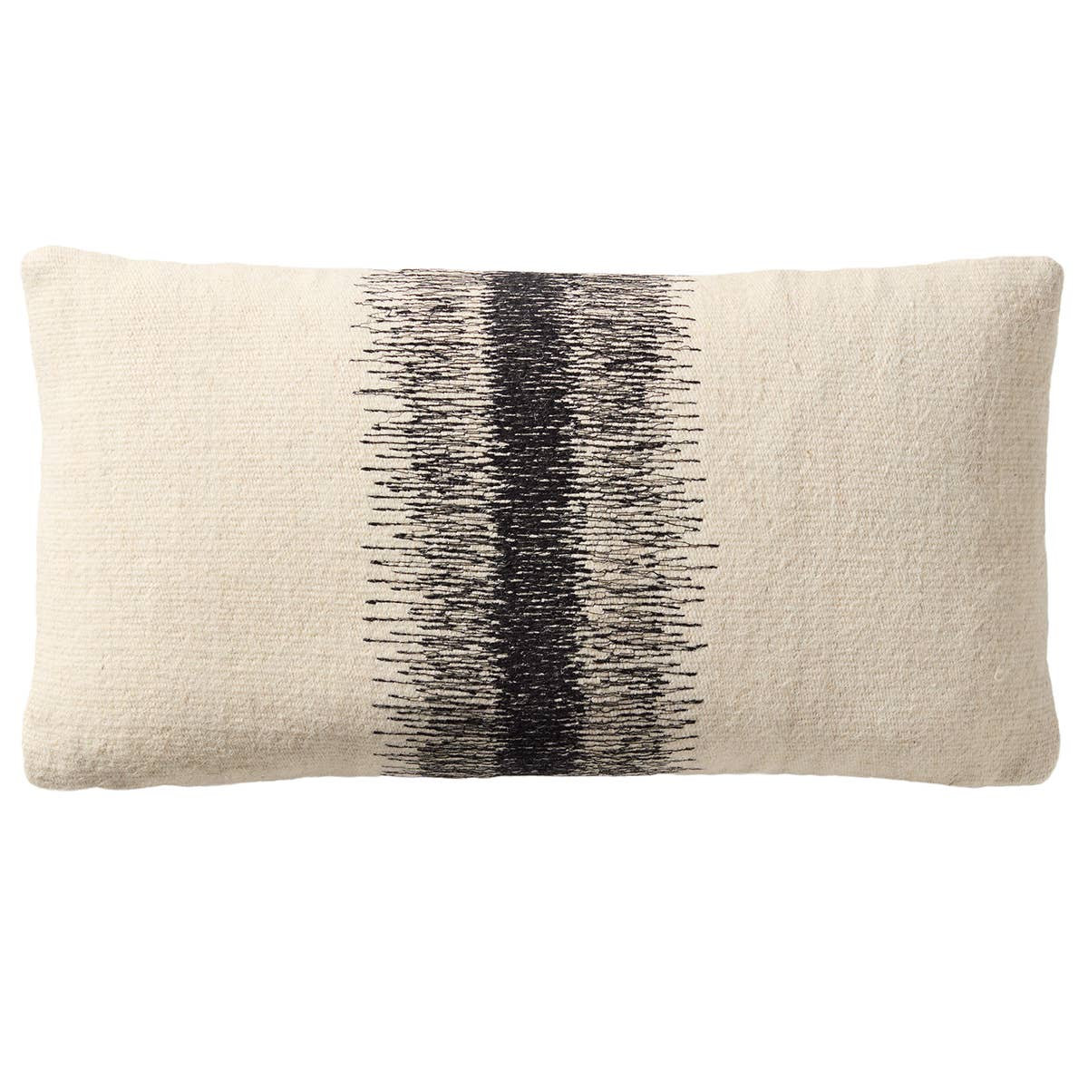Gowan Handmade Ombre Lumbar Pillow, Down, White, Rectangle 12"H x 24"W
