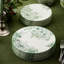 Ensemble de 6 assiettes à dîner Winter Evergreen - Six assiettes en porcelaine blanche de 10,5 pouces dans des toiles assorties vert forêt, apportant une élégance botanique à chaque décor de vacances.