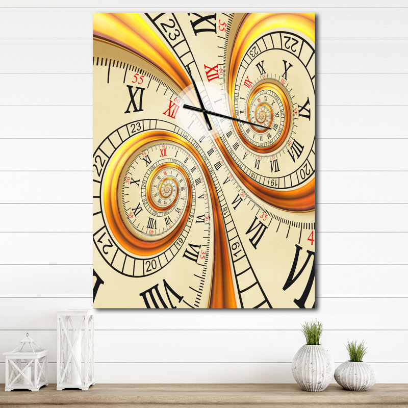 Horloge murale moderne en métal argenté, H 32 po x l 24 po x P 1 po