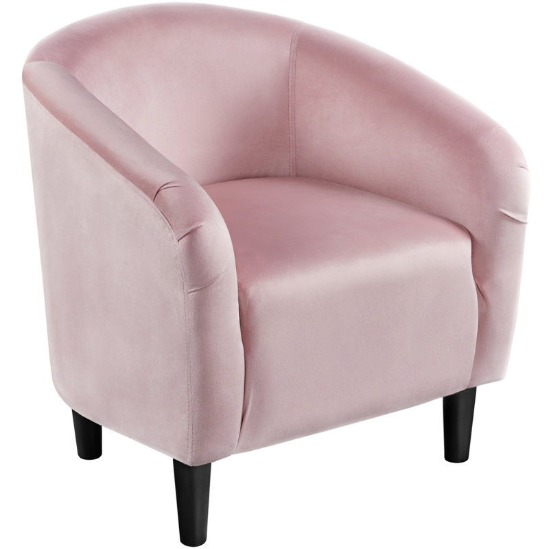 Robeson 28" Wide Velvet Barrel Chair, Pink Velvet