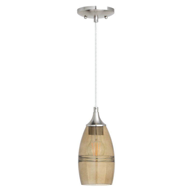 Luminaire suspendu en forme de goutte à 1 lumière Finja, Nickel satiné