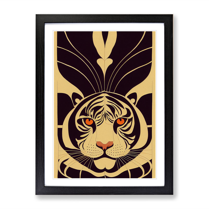 Tiger Deco - Framed Print, Black Framed, 64cm H x 46cm W x 2cm D