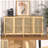 4 Doors Buffet Storage Cabinet, Console Sideboard for Kitchen Dining Room Entryway, Oak