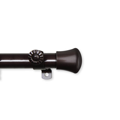 Newport Steel Rod/Resin Finials Adjustable Bay Window Single Curtain Rod
