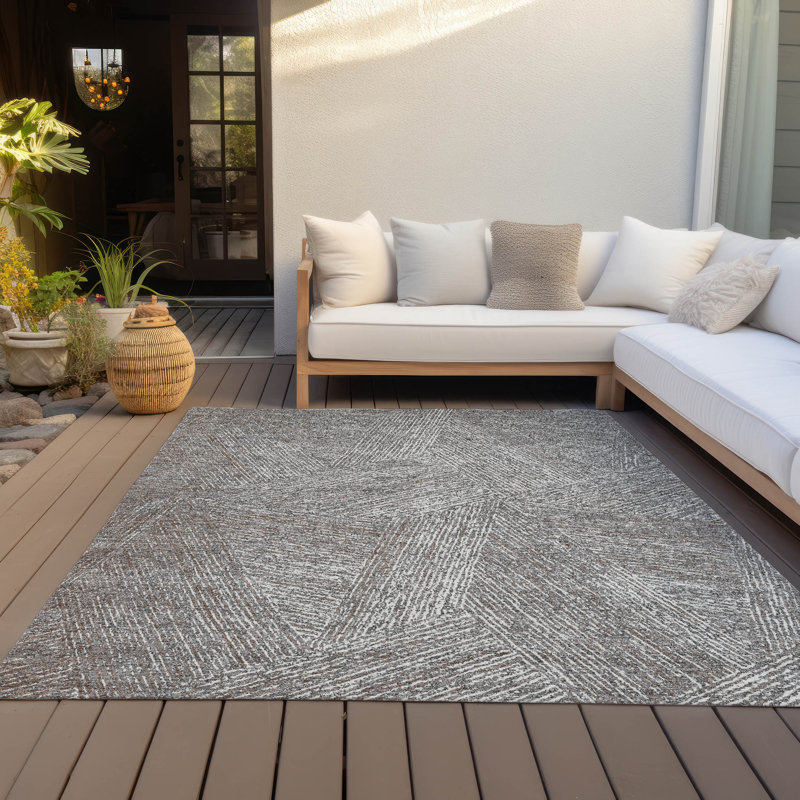 Tapis intérieur / extérieur gris Terra , 3 pi x 5 pi