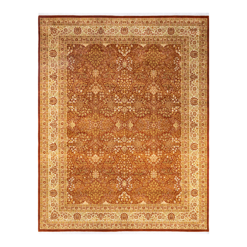 Tapis unique noué à la main de 8 pi 2 po x 10 pi 5 po orange Holdenville