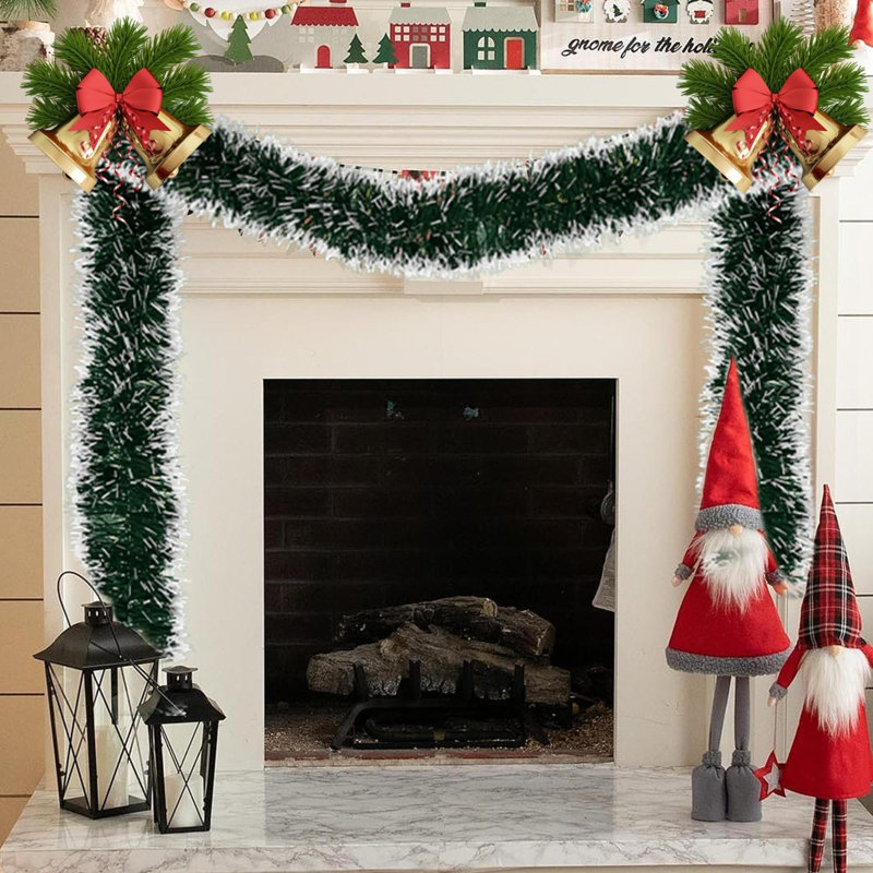 Décoration de guirlande de guirlande de Noël artificielle pour arbre de Noël, manteau de cheminée, rampe d'escalier