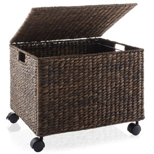 Casafield Water Hyacinth Rolling Filing Cabinet
