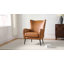 Fauteuil à oreilles en similicuir avec garniture cloutée 30 po Ebbert-647834389