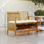 Banc de patio en bois, banc d'extérieur avec compartiment de rangement, banc de jardin avec coussin
