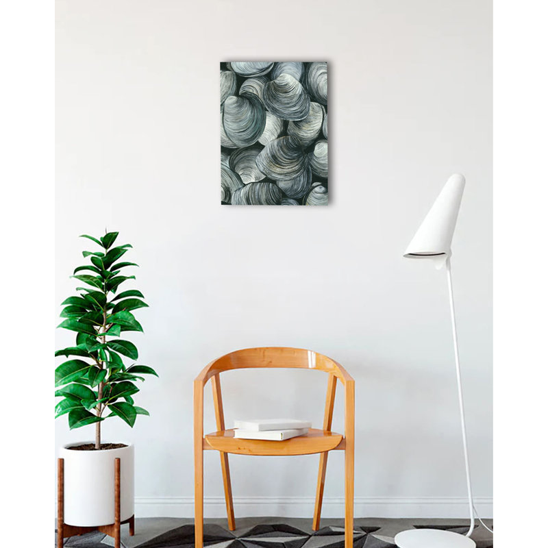 «Ocean Sea Life Sea Shells», reproduction de peinture à l'huile sur toile tendue, H 12 po x l 16 po