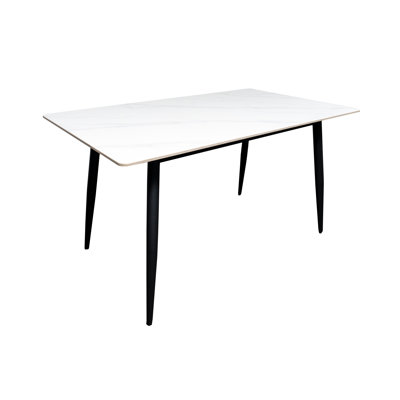 Cb Home Sintera Sintered Stone Dining Table – Stylish, Durable, And Heat-Resistant Table (Seats 4-6)- Glossy Marble Effect Top