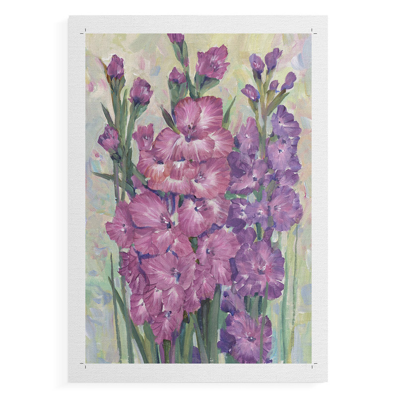 Glaïeuls en fleurs I - reproduction de toile seulement - non encadrée, H 27 po x l 18 po