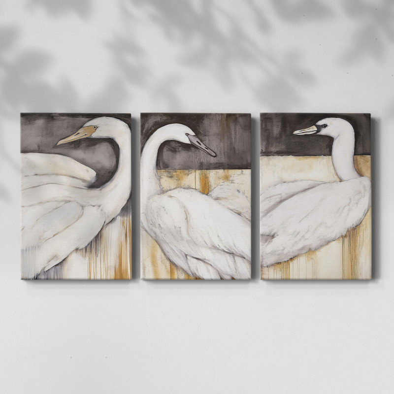 ANIMALS Series CCCCLXXXXI - Toile tendue sur mesure - 3 pièces, H 18 po x l 36 po